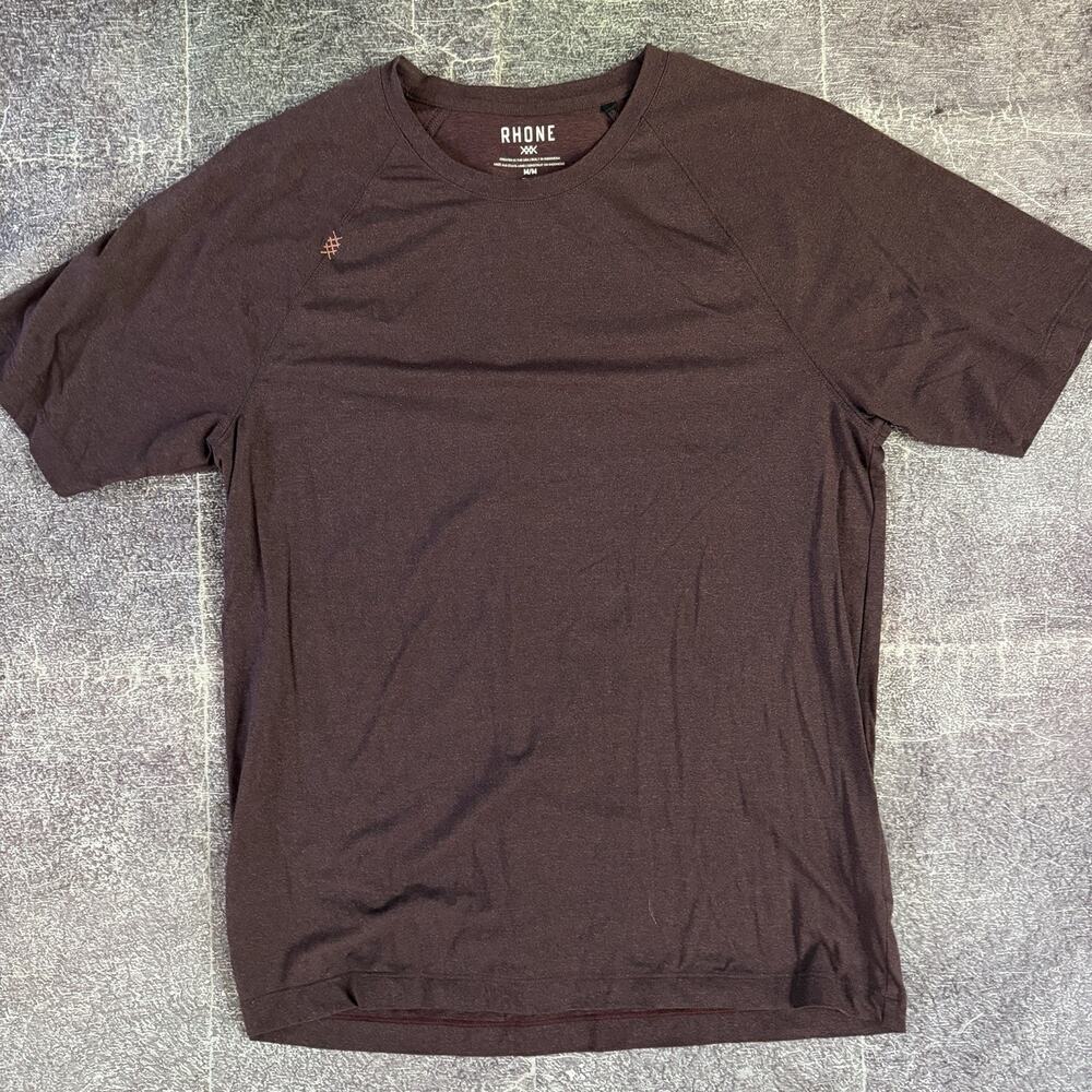 Men's Rhone Dark Heather Purple Reign Workout Running Basic Yoga T Shirt Sz M